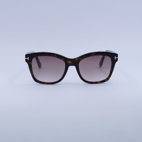 Tom Ford Lauren-02 FT0614 52F Sunglasses Havana Square Frame, Brown Lenses - Picture 4 of 9